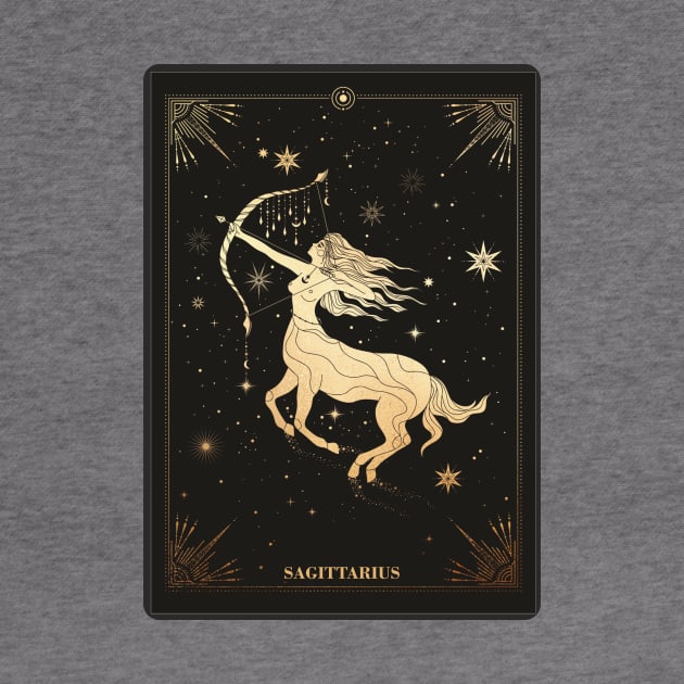 Sagittarius Zodiac Sign Metallic by Noveltiko